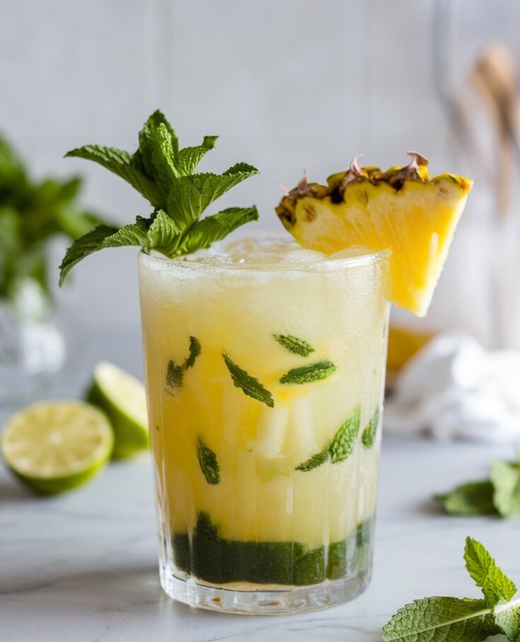 Easy Frozen Mojito with Pineapple Twist